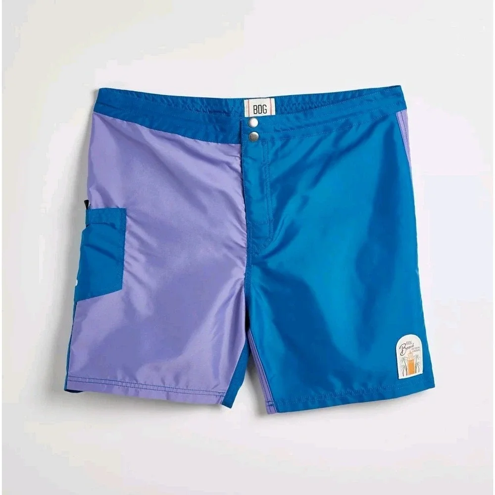 Urban Outfitters BDG Men's Colorblocked Board Short Large Purple Blue
